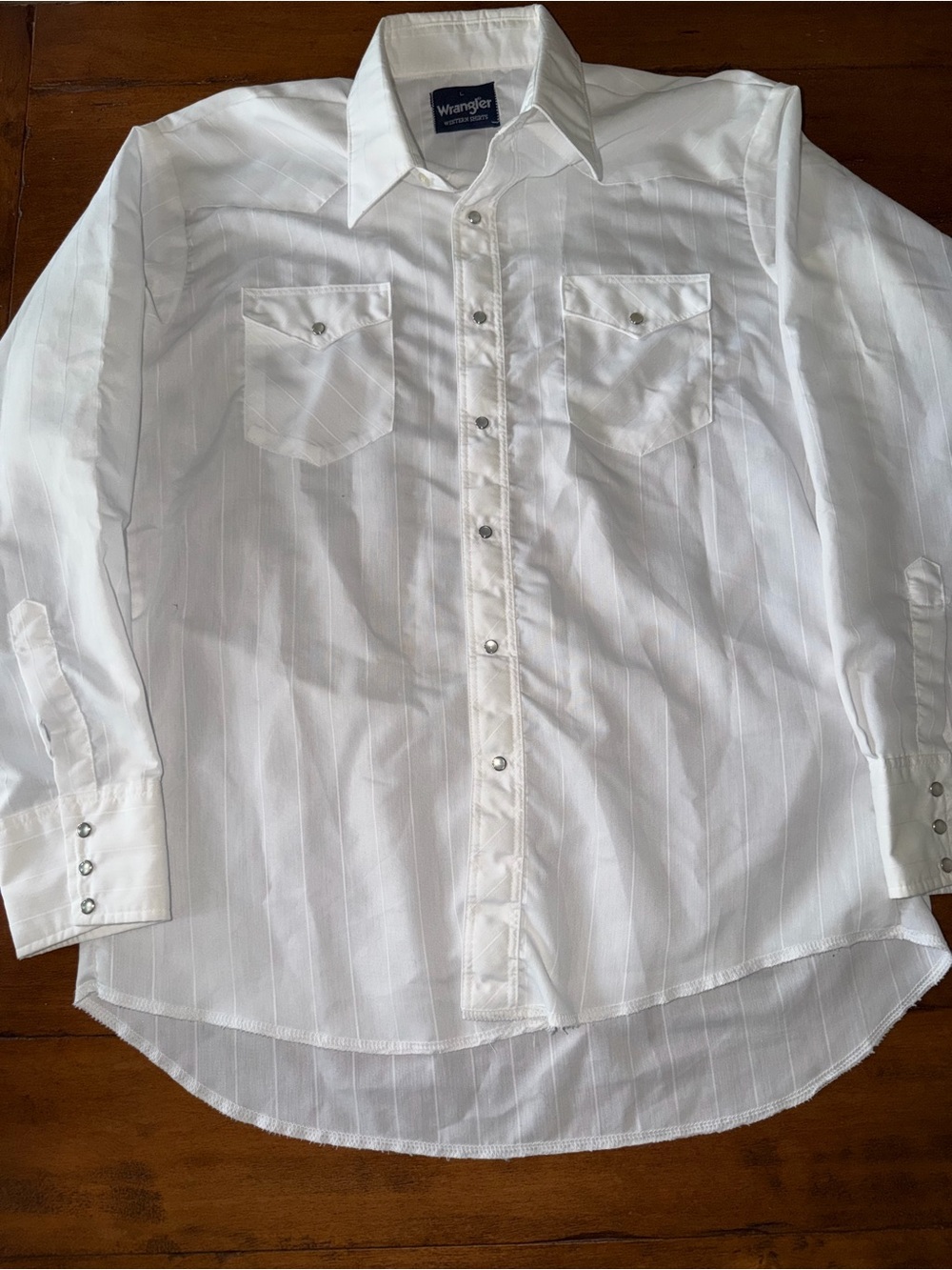 Wrangler White Long-Sleeve Button-Down Western Shirt